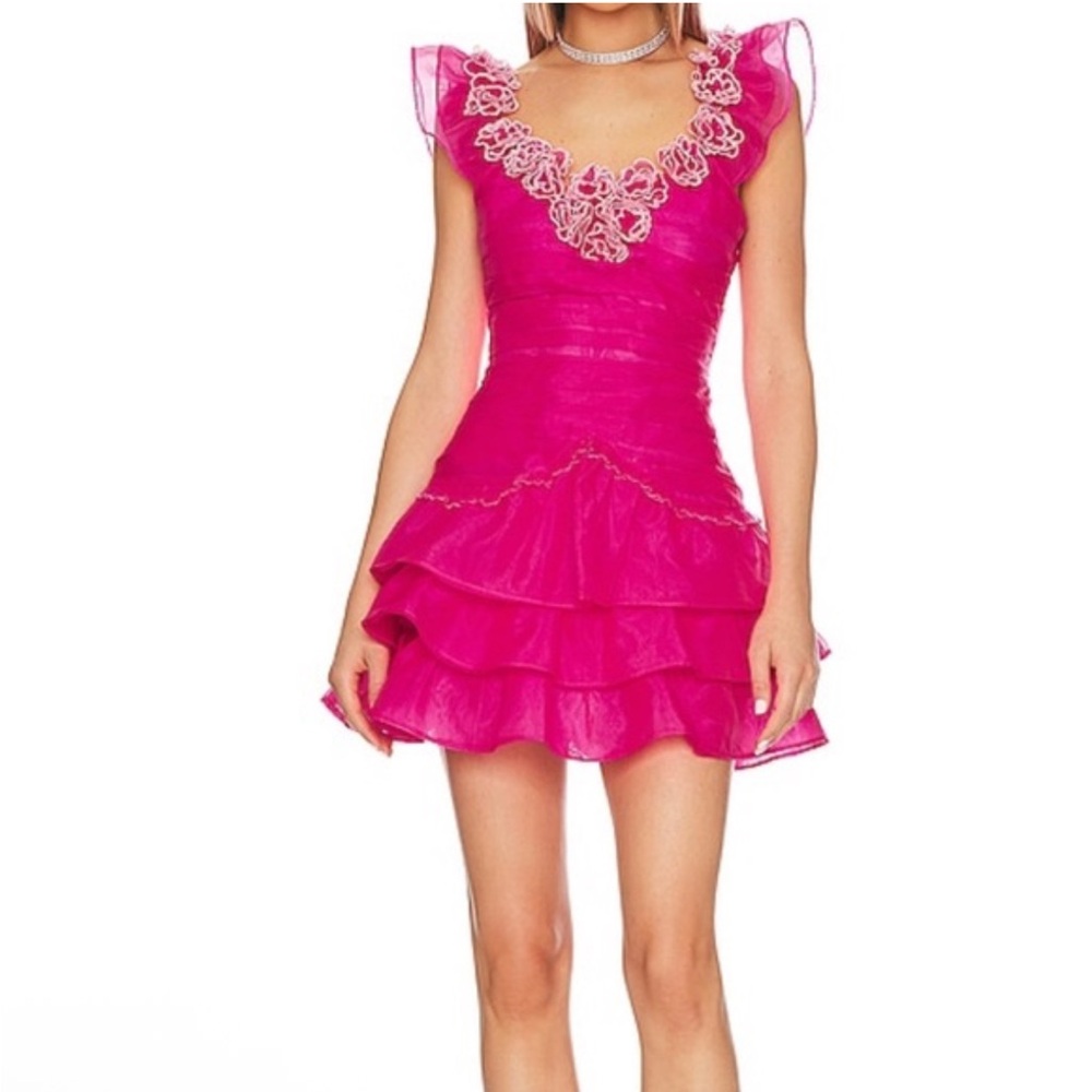 LoveShackFancy Pink Ruffled Dress
